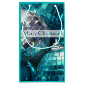 Blue Baubles Frohe Weihnachtsgeschenk Tasche klein Kleine Geschenktüte (Rückseite)