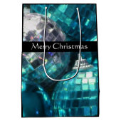 Blue Baubles Frohe Weihnachtsgeschenke Mittelschwa Mittlere Geschenktüte (Rückseite)