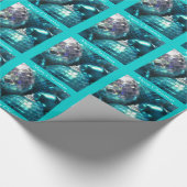 Blue Baubles Frohe Weihnachtsverpackung Geschenkpapier (Ecke)