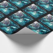 Blue Baubles Frohe Weihnachtsverpackung Papier sch Geschenkpapier (Ecke)