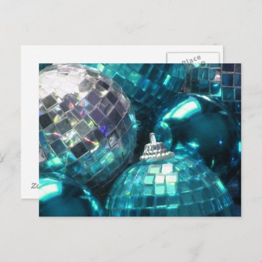 Blue Baubles Postkarte (Vorne/Hinten)