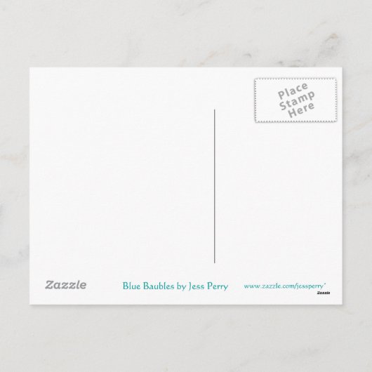 Blue Baubles Postkarte "Frohe Weihnachten" (Rückseite)