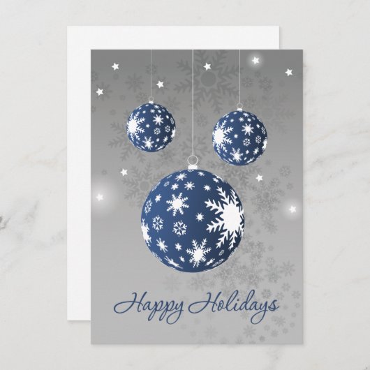 Blue Baubles Snowflakes Weihnachten Neues Jahr (Vorne/Hinten)