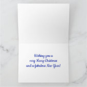 Blue Baubles und Pine Needles Weihnachten Karte (Innenseite)