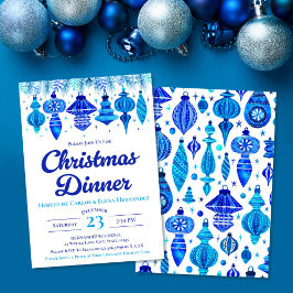 Blue Baubles Weihnachts-Abendessen Einladung