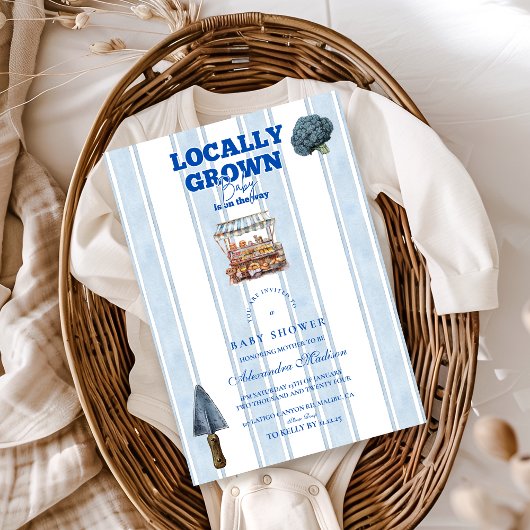 Blue Bauern Market Baby Dusche Einladung