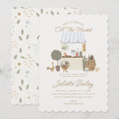 Blue Bauern Market Farm Bridal Dusche Einladung (Vorne/Hinten)
