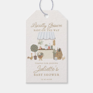 Blue Bauern Market Vor Ort wachsen Baby Dusche Gef Geschenkanhänger