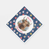 Blue Baulables Christmas Highlander Cow Serviette (Ecke)