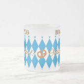 Blue Bavarian Octoberfest Pretzel PERSONALIZE BIER Mattglastasse (Mittel)