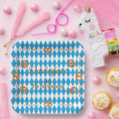 Blue Bavarian Octoberfest Pretzels Personalisieren Pappteller (Party)