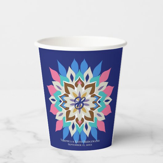 Blue Bayou 12-oz Hochzeit Pappbecher (Vorderseite)