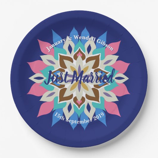 Blue Bayou 9-Zoll-Hochzeitsplatten Pappteller (Vorderseite)
