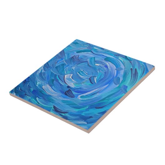 Blue Bayou Abstrakte Keramik Tile Fliese (Seite)