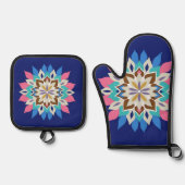 Blue Bayou Ofenhandschuh & Topflappen-Set (Vorderseite)