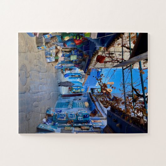 Blue Bazaar Alley | Chefchaouen, Morocco Puzzle (Horizontal)