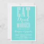 Blue Be Verheiratet Hochzeit Einladung (Vorderseite)