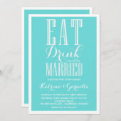 Blue Be Verheiratet Hochzeit Einladung (Vorne/Hinten)