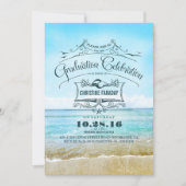 Blue Beach Abschluss Celebration Einladung (Vorderseite)