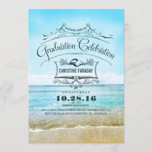 Blue Beach Abschluss Celebration Einladung