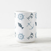 Blue Beach Anchors Palm Trees Kaffeetasse (Mittel)