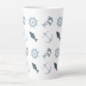 Blue Beach Anchors Palm Trees Milchtasse (Vorderseite)