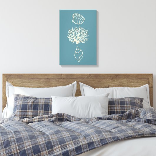 Blue Beach Art Leinwand (Insitu (Schlafzimmer))
