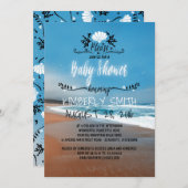 Blue Beach Baby Dusche Einladung (Vorne/Hinten)