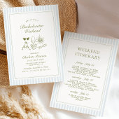 Blue Beach Bachelorette Weekend Itinerary Einladung