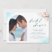 Blue Beach Brautparty Einladung (Vorderseite)