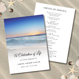 Blue Beach Celebration of Life Funeral Program Programm