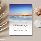 Blue Beach Celebration of Life Funeral Program Programm