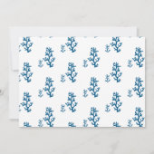 Blue Beach Coral und Seepferd Wedding Einladung (Rückseite)