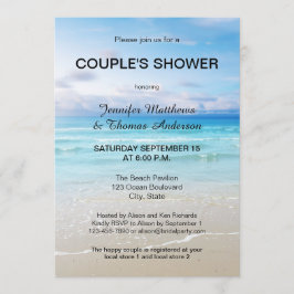 Blue Beach Couple Dusche Einladung