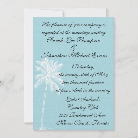 Blue Beach Einladung 5 x 7 (Vorderseite)