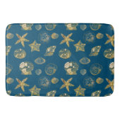 Blue Beach Gold Muscheln Badematte (Vorderseite)