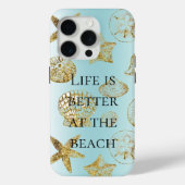 Blue Beach Gold Muscheln Case-Mate iPhone Hülle (Rückseite)