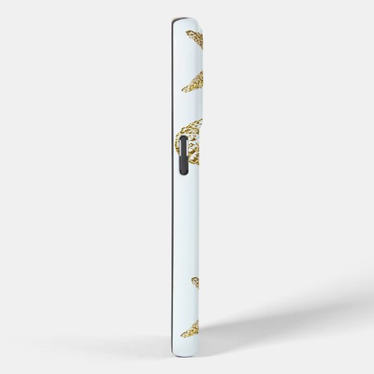 Blue Beach Gold Muscheln Case-Mate iPhone Hülle (Rückseite / Rechts)