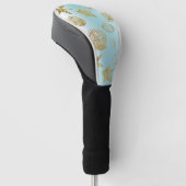 Blue Beach Gold Muscheln Golf Headcover (angewinkelt)