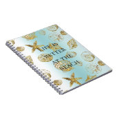 Blue Beach Gold Muscheln Notizblock (Rechte Seite)