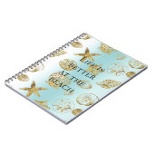 Blue Beach Gold Muscheln Notizblock (Linke Seite)