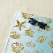 Blue Beach Gold Muscheln Strandtuch (Beispiel)