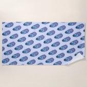 Blue Beach Handtuch mit Feathers (Vorderseite)