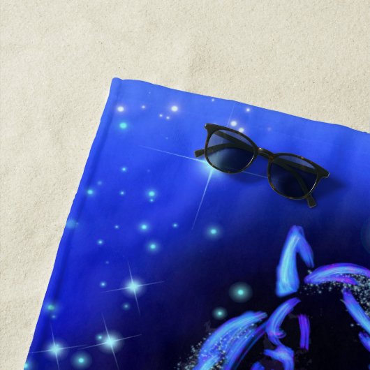 Blue Beach Handtuchpferd läuft in der Starry Night Strandtuch (Beispiel)