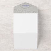 Blue Beach Heart QR Code Hochzeit All In One Einladung (Außenbereich)