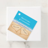 Blue Beach Hochzeit 2 Herz im Sandpapier P Geschenkanhänger (Beispiel)