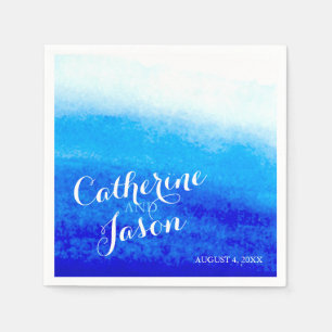 Blue Beach Hochzeit Personalisiert Serviette