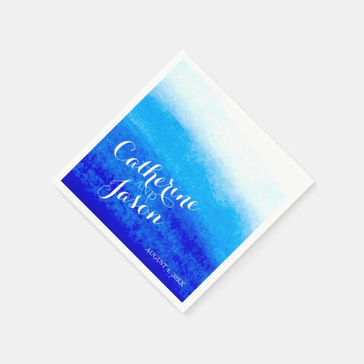 Blue Beach Hochzeit Personalisiert Serviette (Ecke)