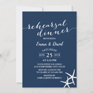 Blue Beach Hochzeit Starfish Probe Dinner Einladung