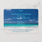 Blue Beach Hochzeitsunterkünfte Karten (Rückseite)